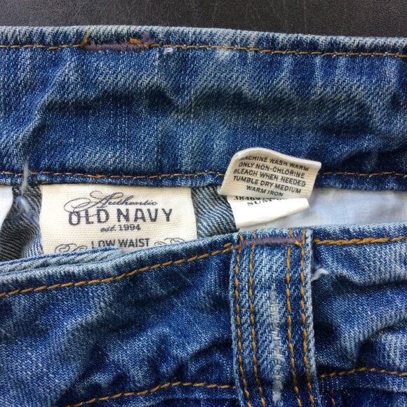 Old Navy Vintage Skirt Denim Pencil Y2K Raw Hem Pockets 100% Cotton Size 2 - Picture 3 of 4